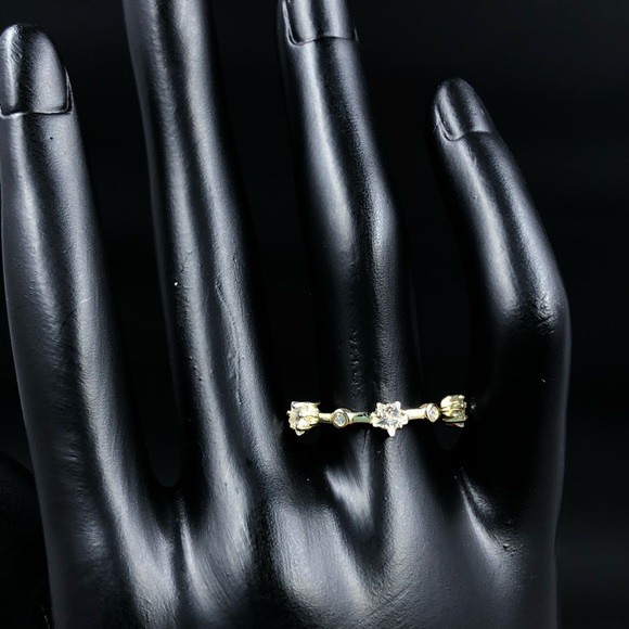 Isabella M 14KGP 925 Sterling Silver Stackable Rings with Sparkling CZ’s - Picture 6 of 12